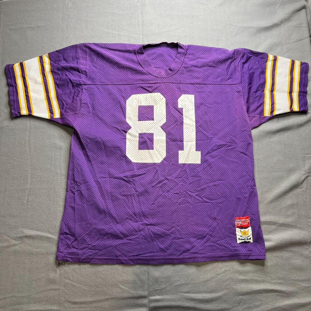 MacGregor Sand-Knit NFL Minnesota Vikings Jersey Men XL Purple Anthony Carter 81